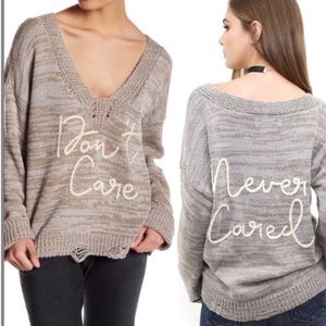 Wildfox Don't Care, Never Cared Sweater